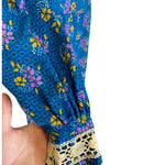 Load image into Gallery viewer, VIVIEN SMITH Vintage Floral Maxi Dress Blue Size: S-The Freperie
