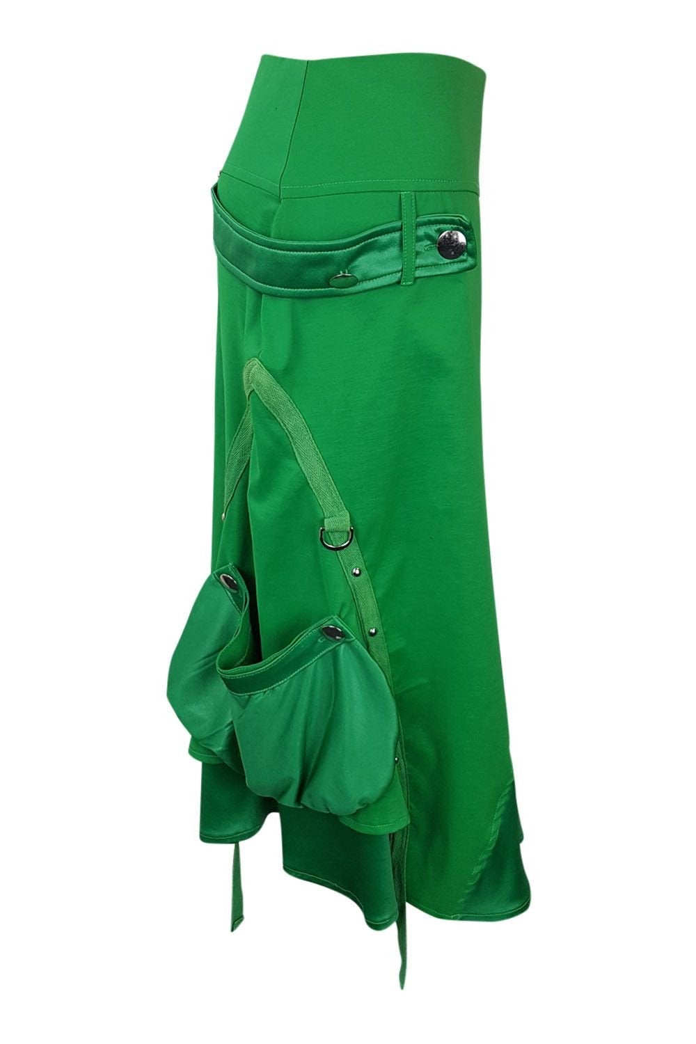 VOUS LES FEMME Green Knee Length Skirt (UK 6)-Vous Les Femme-The Freperie