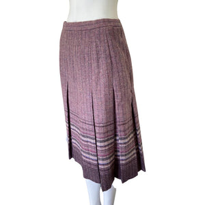 Vintage Edinburgh Woollen Mill Pleat Wool Skirt Lilac UK14 | US10-The Freperie