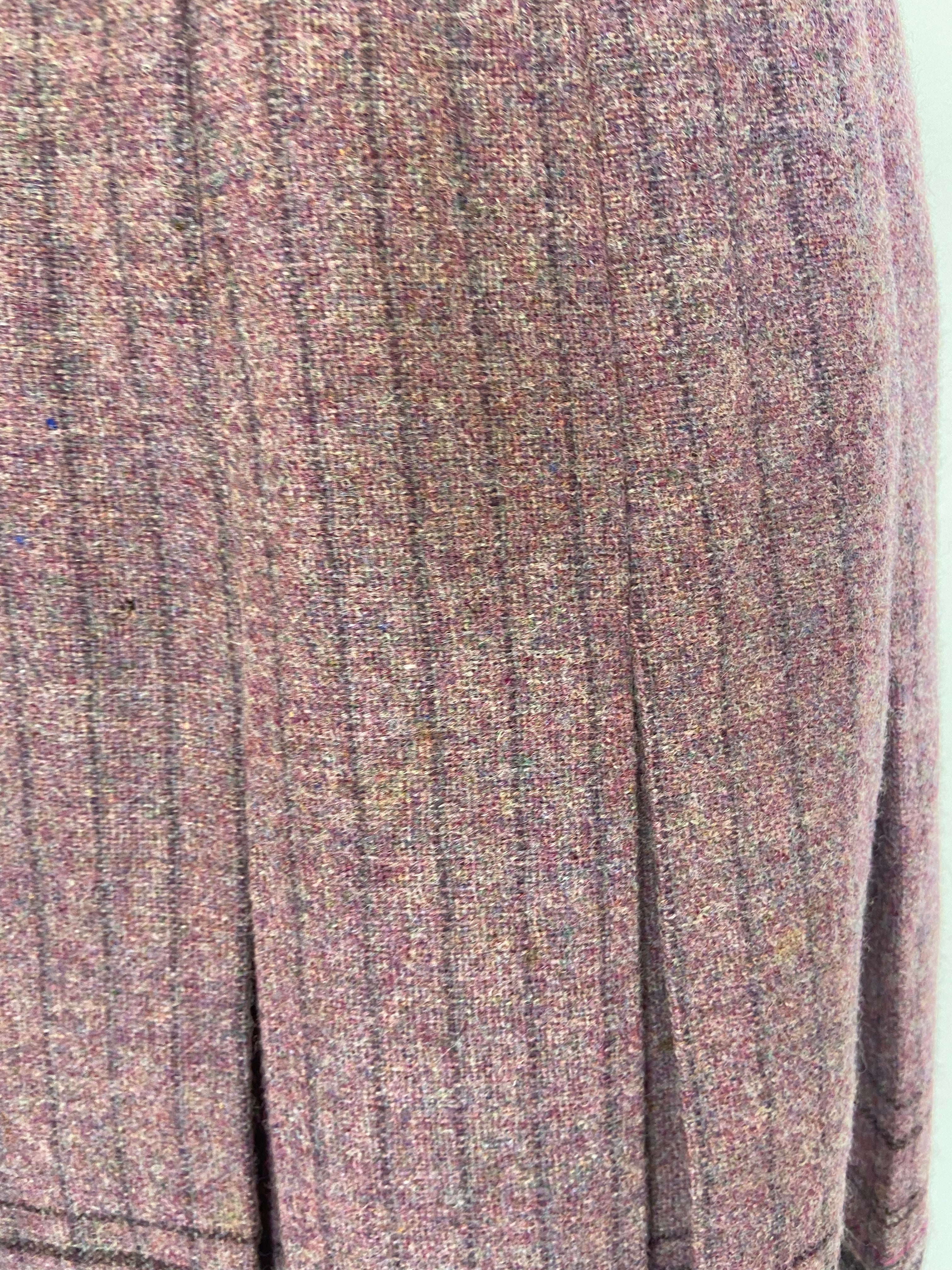 Vintage Edinburgh Woollen Mill Pleat Wool Skirt Lilac UK14 | US10-The Freperie