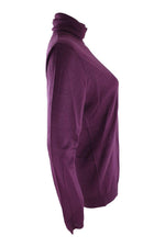 Load image into Gallery viewer, WtR 100% Fine Wool Cosy Turtle Neck Knit Pullover Aubergine (L)-WtR-The Freperie

