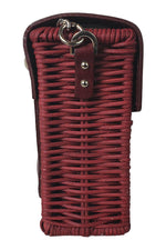 Load image into Gallery viewer, WICKER WINGS Mini Shou Leather Trim Burgundy Crossbody Bag (S)-Wicker Wings-The Freperie
