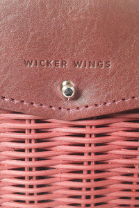 WICKER WINGS Mini Shou Leather Trim Burgundy Crossbody Bag (S)-Wicker Wings-The Freperie