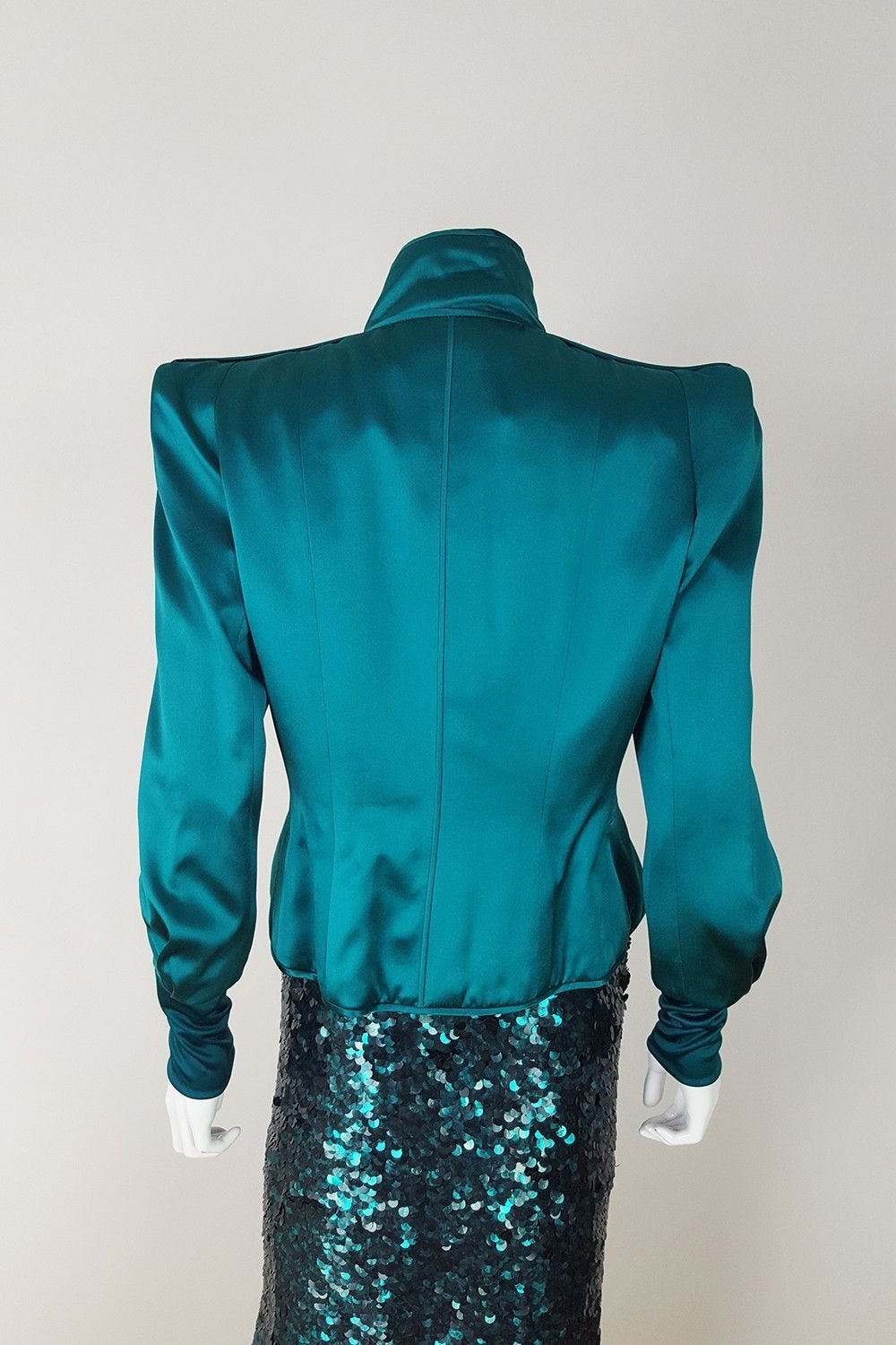 YVES SAINT LAURENT 2004 Tom Ford Final Collection Silk Jacket (44)-Yves Saint Laurent-The Freperie