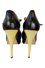 Load image into Gallery viewer, YVES SAINT LAURENT Black Leather 5.5 Inch Tribute Mary Jane Shoes (UK 6.5)-Yves Saint Laurent-The Freperie
