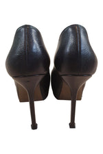 Load image into Gallery viewer, YVES SAINT LAURENT Black Leather Tribute Two Pumps (EU 38)-Yves Saint Laurent-The Freperie
