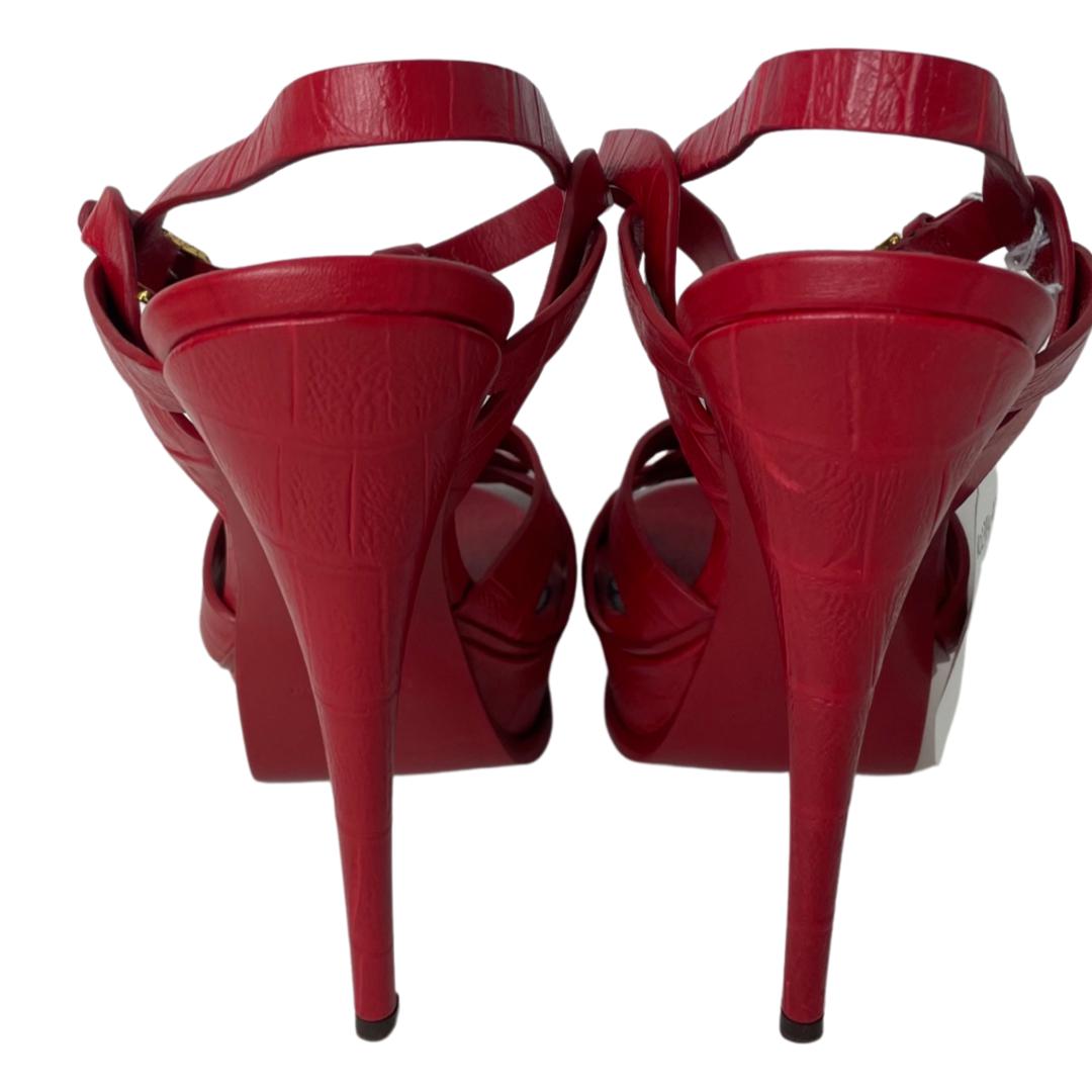 YVES SAINT LAURENT Red Tribute Platform Sandal Size – The