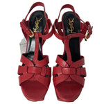 Load image into Gallery viewer, YVES SAINT LAURENT Red Tribute Platform Sandal - Size 40.5-The Freperie
