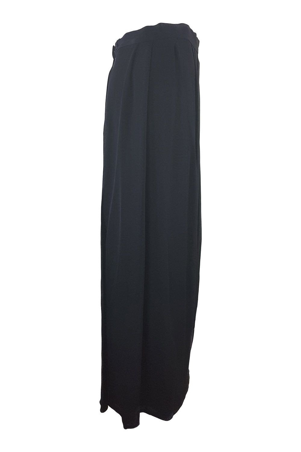 YVES SAINT LAURENT Vintage Black Maxi Skirt (10)-Yves Saint Laurent-The Freperie