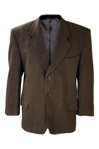 YVES SAINT LAURENT Men's Vintage Brown Wool Blend Single Breast Jacket-Yves Saint Laurent-The Freperie