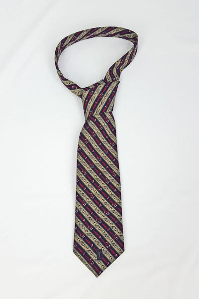 YVES SAINT LAURENT YSL Vintage 100% Silk Multicoloured Striped Tie